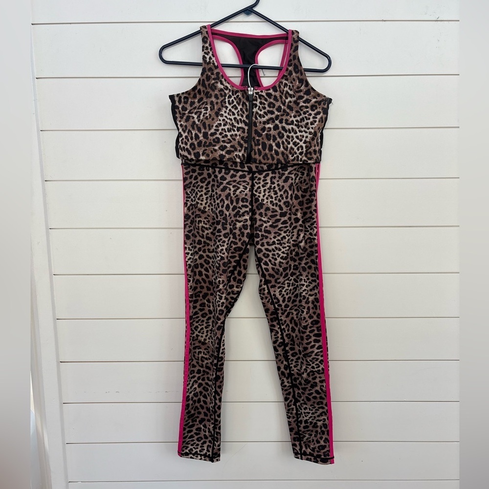 Ruby Ribbon Leopard Print Leggings & Sports Bra Set